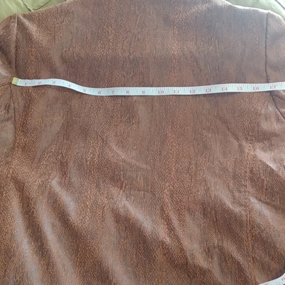Alfred Dunner Brown Blazer Jacket Womens 12 Snakeskin Pattern Retro 70s Vintage - Picture 13 of 16